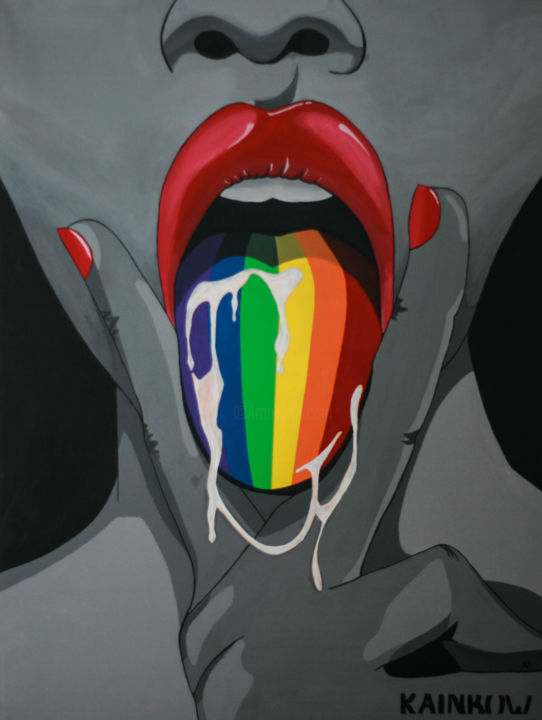 Painting titled "Rainbow" by Arnaud Verhulst, Original Artwork, Acrylic