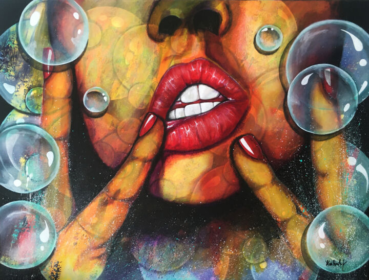 Картина под названием "Bubble Me" - Arnaud Verhulst, Подлинное произведение искусства, Акрил