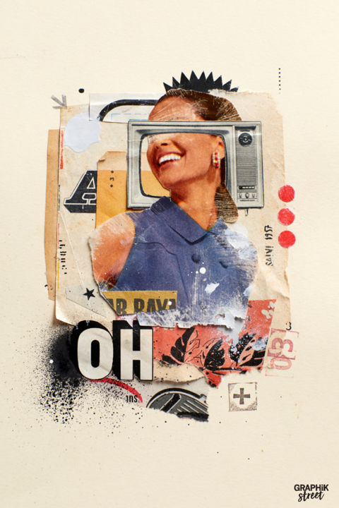 "OH!" başlıklı Kolaj Graphikstreet tarafından, Orijinal sanat, Kolaj