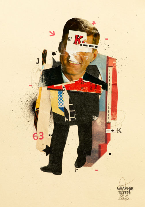 Collages titled "JFK" by Graphikstreet, Original Artwork, Collages