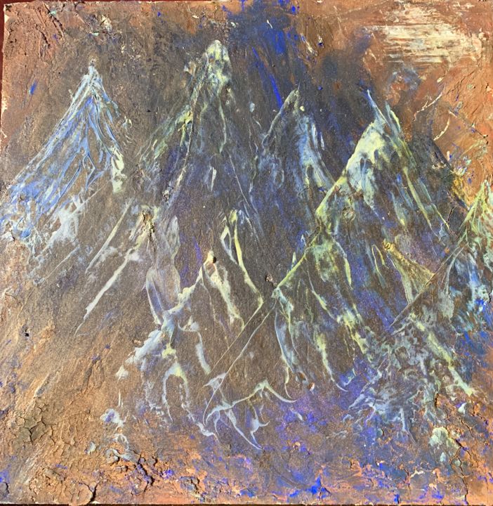 Painting titled "montagne" by El Rato, Original Artwork, Acrylic