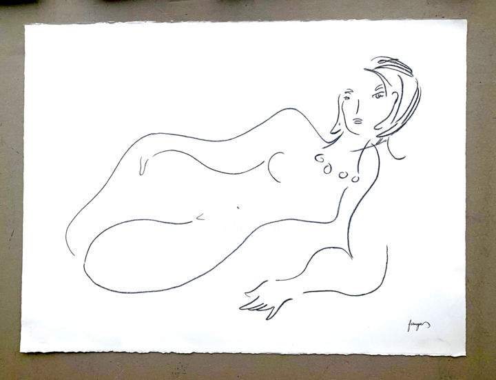 제목이 "Nude Four"인 그림 Arnaud Faugas로, 원작, 연필