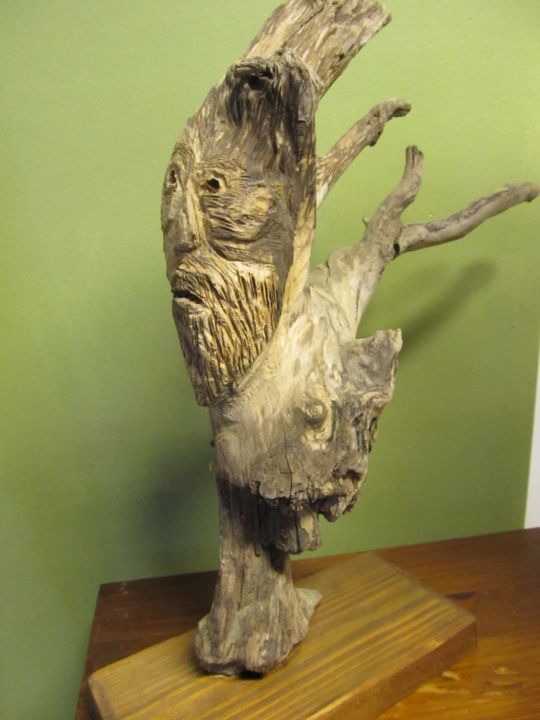 Sculpture titled "l'esprit des vieux…" by Satorra, Original Artwork, Wood