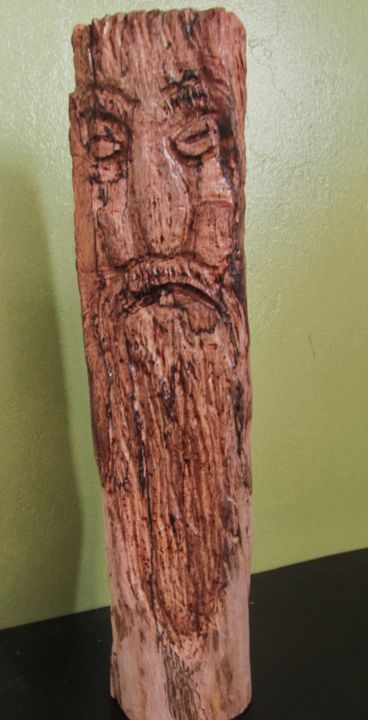 Sculpture titled "le mage" by Satorra, Original Artwork, Wood