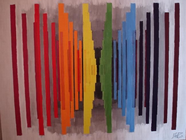 Peinture intitulée "8 colonnes" par Arnaud Pestel, Œuvre d'art originale