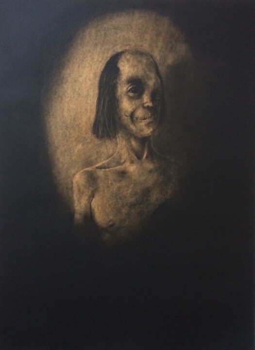Drawing titled "sans titre 3" by Arno Andrey, Original Artwork, Charcoal