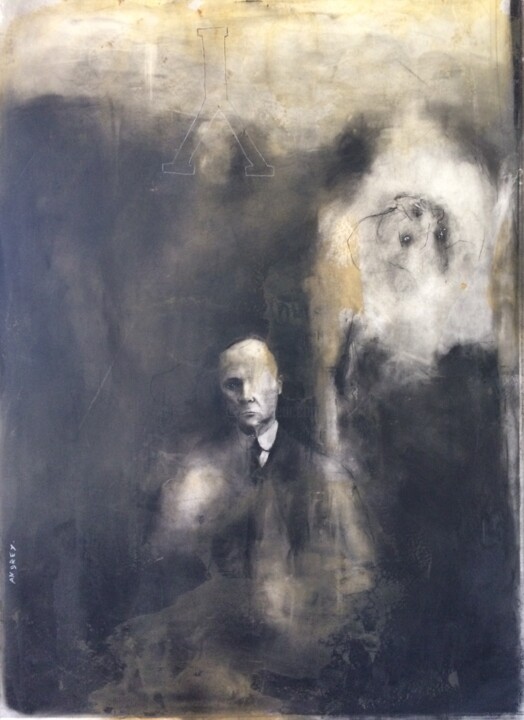 Рисунок под названием "l'ombre et la proie" - Arno Andrey, Подлинное произведение искусства, Древесный уголь