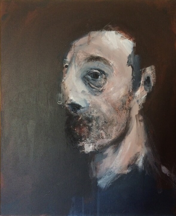 Painting titled "autoportrait" by Arno Andrey, Original Artwork