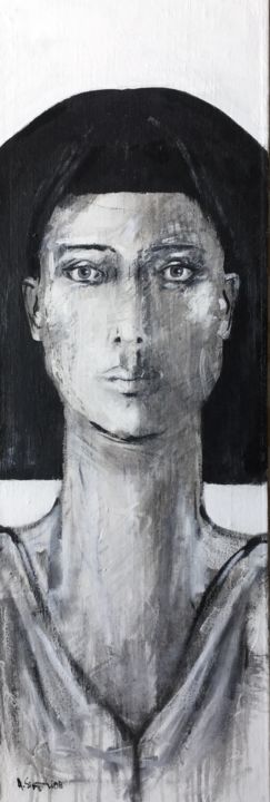 Peinture intitulée "cleopatra" par Arno Signarowski, Œuvre d'art originale, Acrylique Monté sur Carton