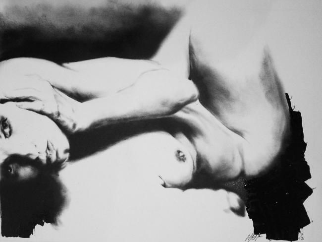 Peinture intitulée "allongée" par Arno.2, Œuvre d'art originale