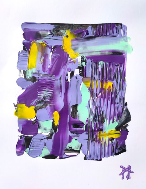 제목이 "Printemps mauve"인 미술작품 Arnaud Gabriel Manette로, 원작, 아크릴