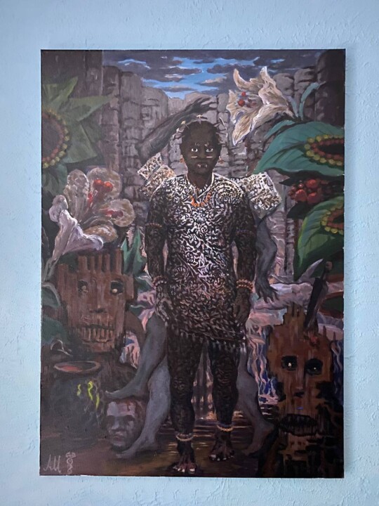 Painting titled "Voodoo Service Guide" by Arnol D Medici, Original Artwork, Acrylic