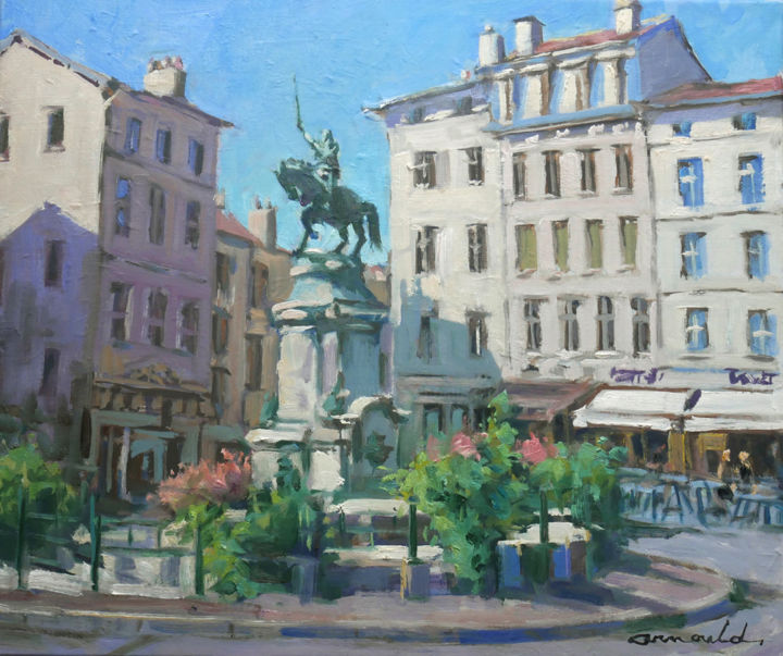 Peinture intitulée "Place Saint Epvre à…" par Christian Arnould, Œuvre d'art originale, Huile