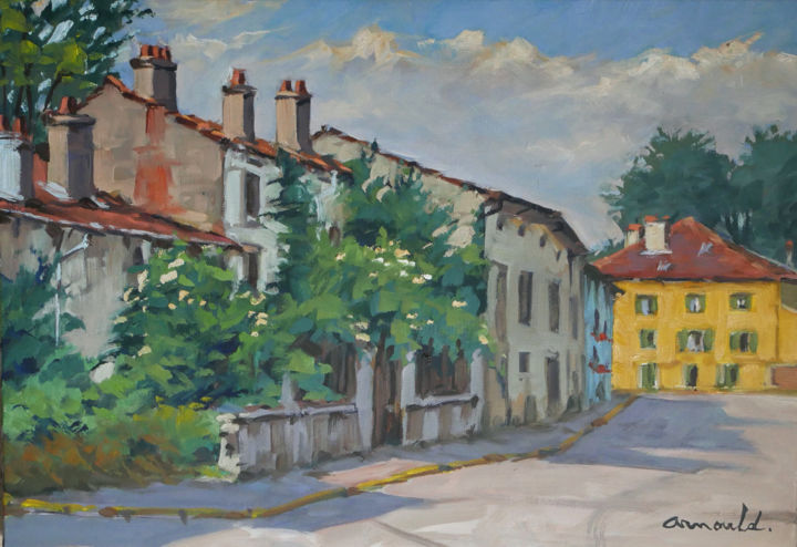 Peinture intitulée "La maison jaune à N…" par Christian Arnould, Œuvre d'art originale, Huile