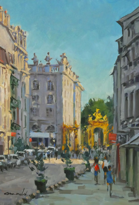 Peinture intitulée "Rue des Dominicains…" par Christian Arnould, Œuvre d'art originale, Huile