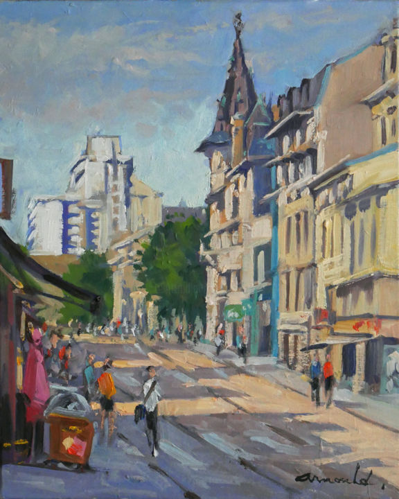 Peinture intitulée "Rue Saint Jean ce m…" par Christian Arnould, Œuvre d'art originale, Huile