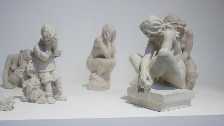 Sculpture titled "Terres" by Christian Arnould, Original Artwork, Clay