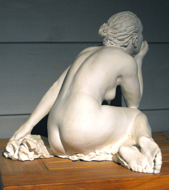 Sculpture intitulée "Femme pensive" par Christian Arnould, Œuvre d'art originale, Plâtre
