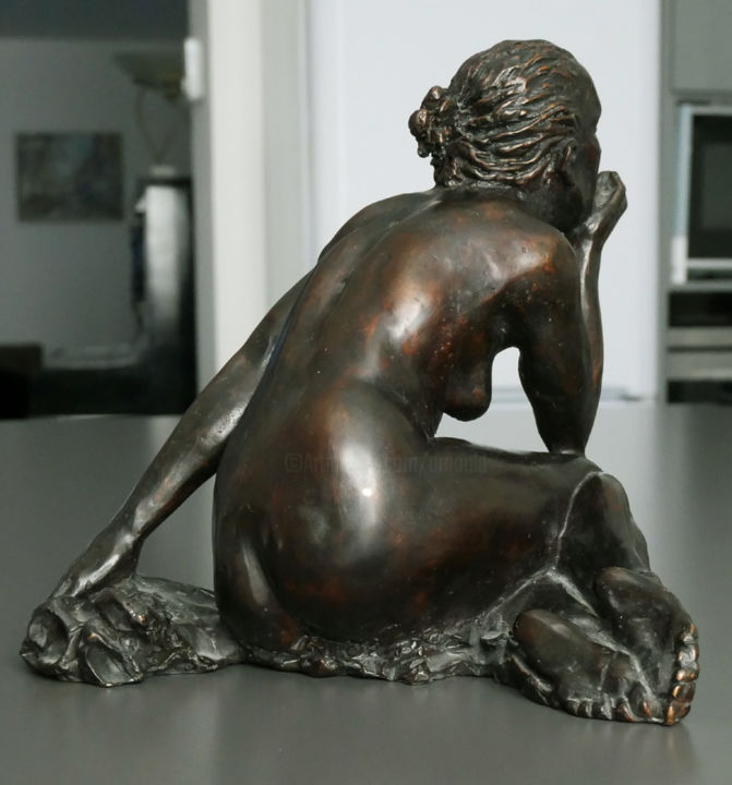 Sculpture intitulée "Femme pensive (Bron…" par Christian Arnould, Œuvre d'art originale, Bronze