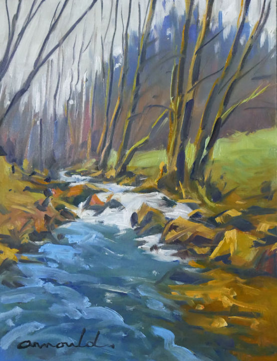 Peinture intitulée "Ruisseau Vosgien 2…" par Christian Arnould, Œuvre d'art originale, Huile