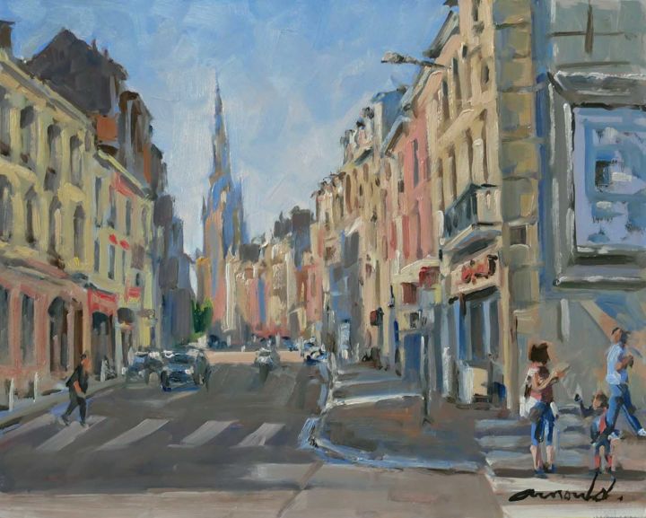 Pittura intitolato "Quartier Parisien (…" da Christian Arnould, Opera d'arte originale, Olio