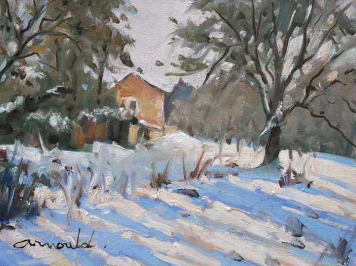 Peinture intitulée "Pochade de neige (h…" par Christian Arnould, Œuvre d'art originale, Huile
