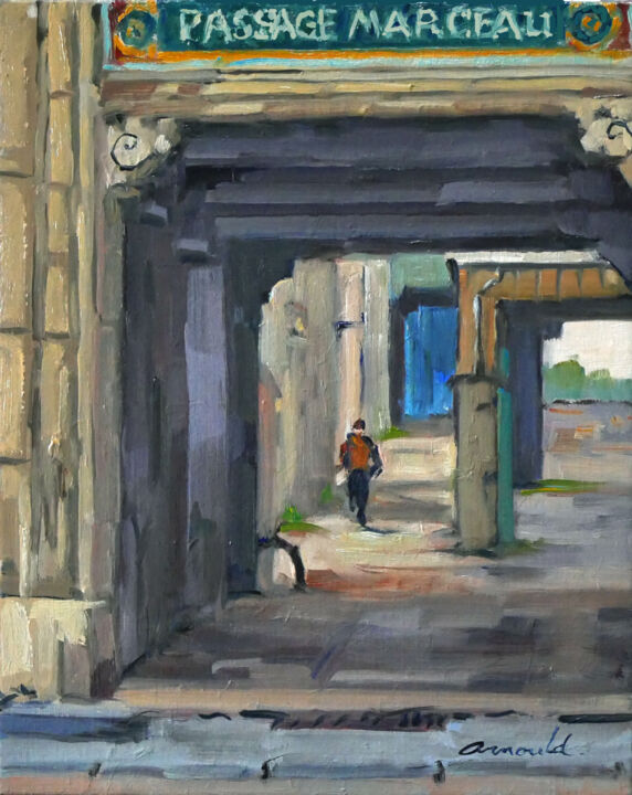 Painting titled "Passage Marceau à N…" by Christian Arnould, Original Artwork, Oil