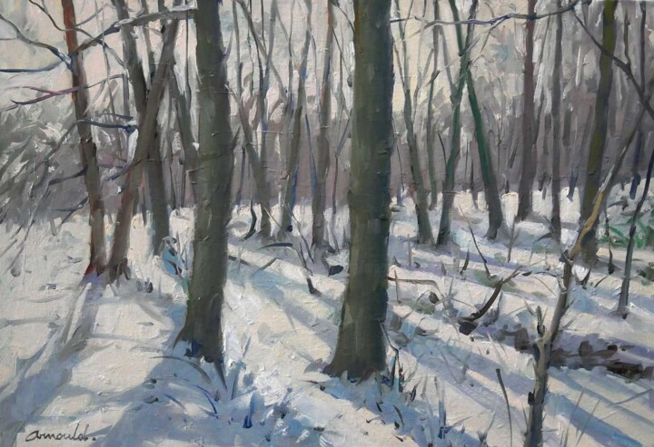 Peinture intitulée "Désir de neige (hui…" par Christian Arnould, Œuvre d'art originale, Huile
