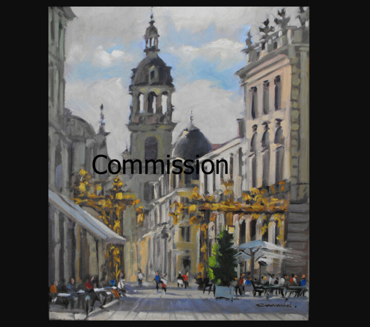 Malerei mit dem Titel "Place stanislas (Co…" von Christian Arnould, Original-Kunstwerk, Öl