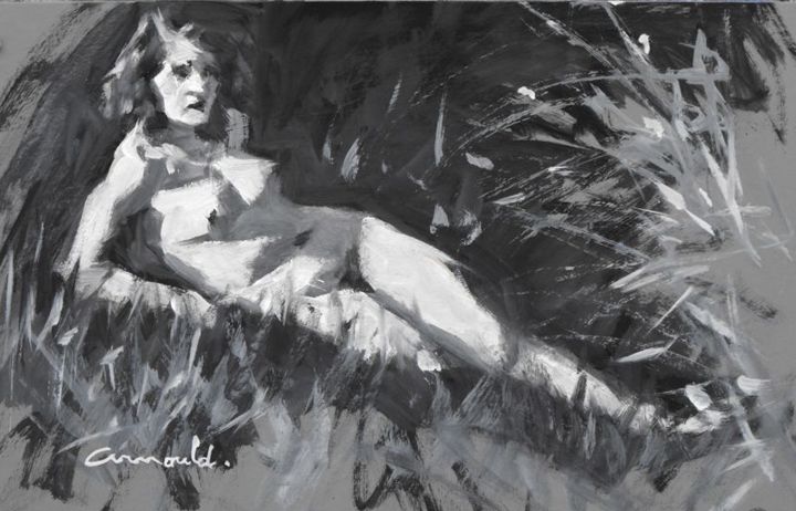 Schilderij getiteld "Noir et blanc dans…" door Christian Arnould, Origineel Kunstwerk, Olie