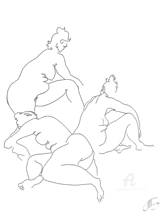 Disegno intitolato "LS3 pause-" da C'Robart, Opera d'arte originale, Pennarello