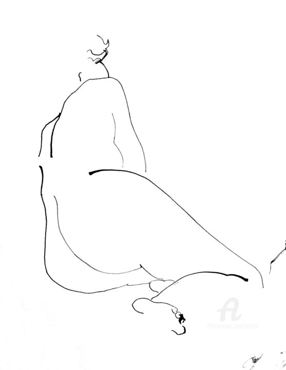 Dessin intitulée "LS8 La-bas" par C'Robart, Œuvre d'art originale, Encre