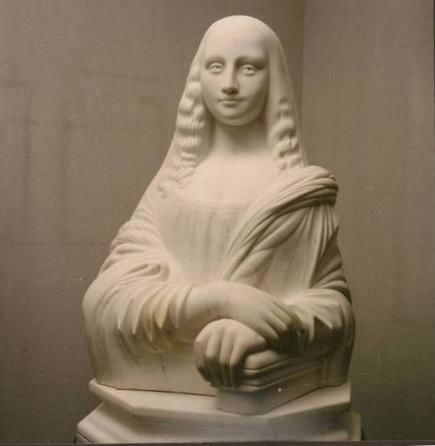 Sculpture intitulée "La Joconde, délit d…" par Alain Roche, Œuvre d'art originale, Pierre