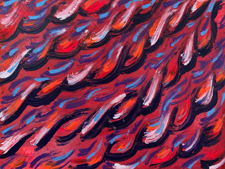 Painting titled "Oriental Waves" by Arpita Gaidhane, Original Artwork, Acrylic