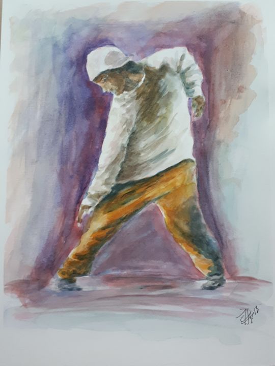 Peinture intitulée "Rap1" par Ingrid Chapellin, Œuvre d'art originale, Aquarelle