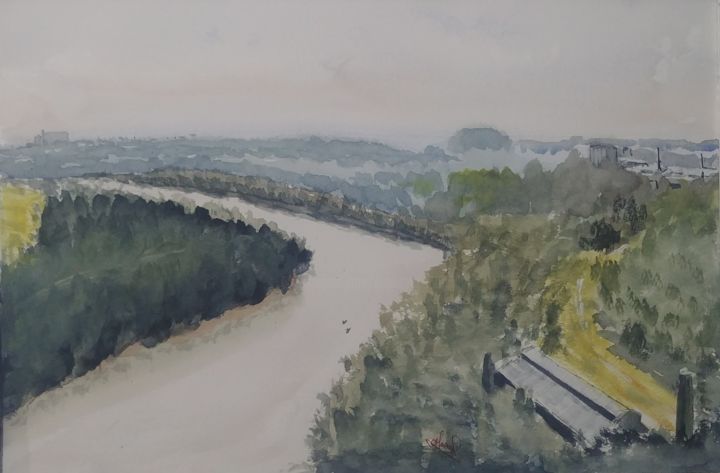 Pintura intitulada "Antiga Charqueada n…" por Marçal F. Bacchin Fernandes, Obras de arte originais, Aquarela