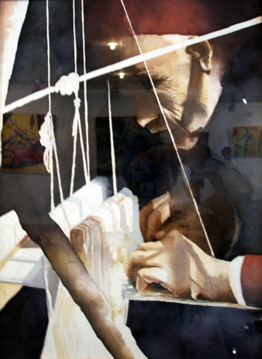 Schilderij getiteld "artisan.jpg" door Raouf Arfaoui, Origineel Kunstwerk