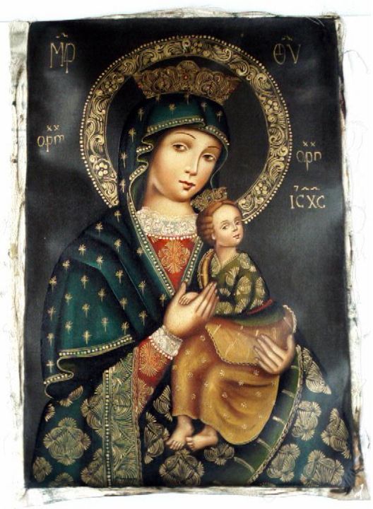 Pintura titulada "Virgin of Perpetual…" por Enrique Arrieta, Obra de arte original,