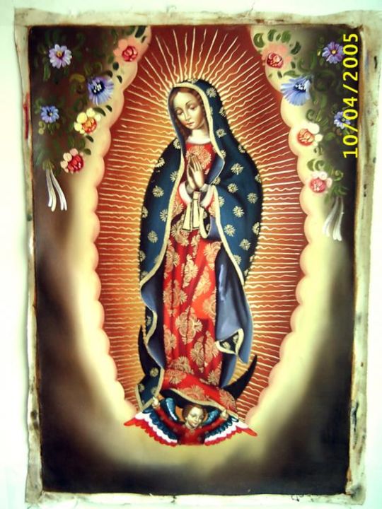 Pintura titulada "Our Lady of Guadalu…" por Enrique Arrieta, Obra de arte original