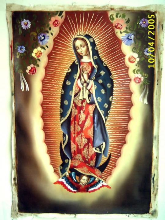 Pintura titulada "Our Lady of Guadalu…" por Enrique Arrieta, Obra de arte original,