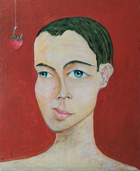 Pittura intitolato "The strawberries on…" da Arsen Babayev, Opera d'arte originale, Olio