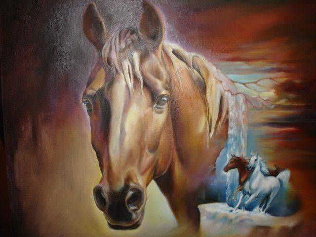 Painting titled "_________O_______E_…" by Arsen Kljan, Original Art, Oil
