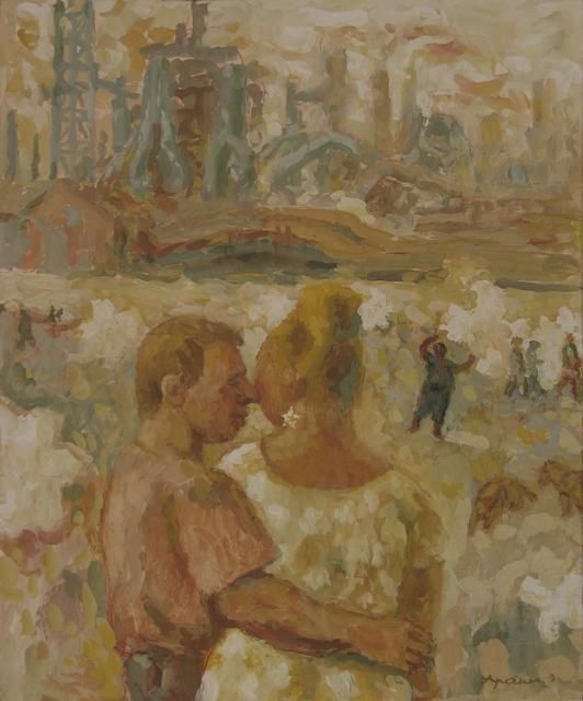 Painting titled "Весна, любовь" by Vladimir Arsionov, Original Artwork, Oil