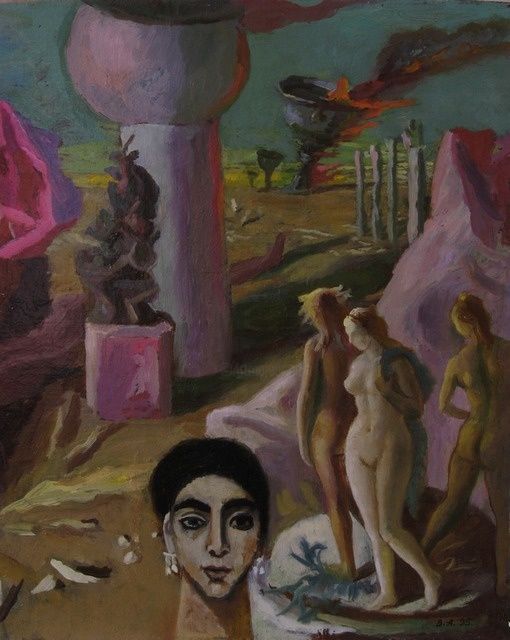 Pintura intitulada "Горящая ваза" por Vladimir Arsionov, Obras de arte originais, Óleo