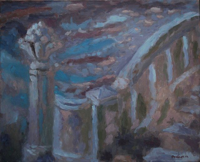 Painting titled "Лестница, ведущая н…" by Vladimir Arsionov, Original Artwork, Oil