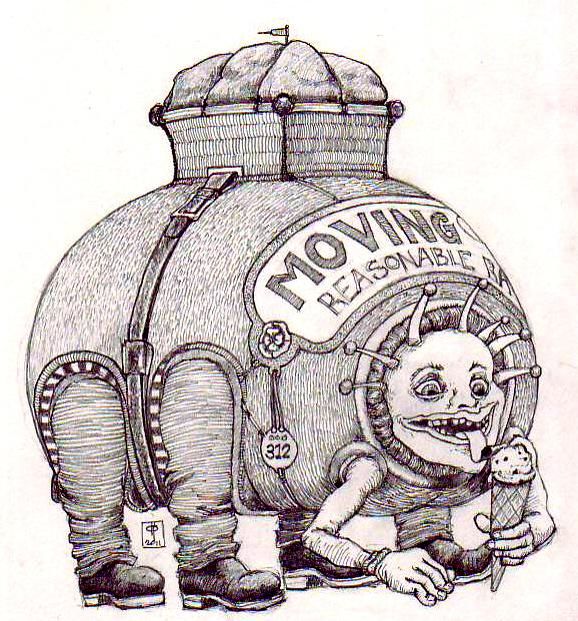Drawing titled "Ice Cream" by George Parmenter, Original Art,