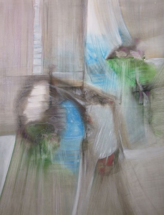 Peinture intitulée "fenètre" par Michel Arsicaud, Œuvre d'art originale, Aquarelle
