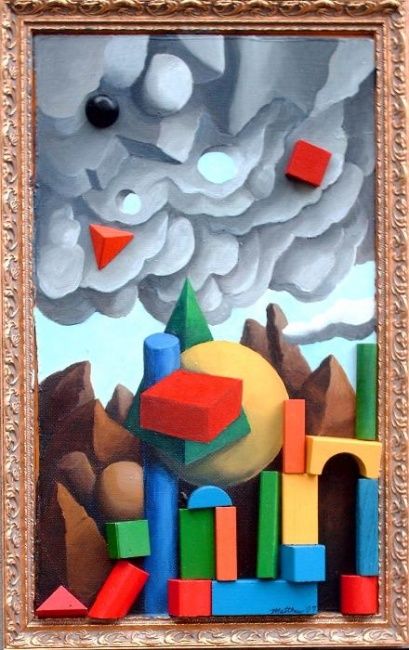 Painting titled "Landscape with Opti…" by Matthew Tubbesing, Original Art, Oil