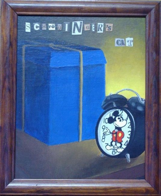 Painting titled "Schrodinger's Cat" by Matthew Tubbesing, Original Art, Oil