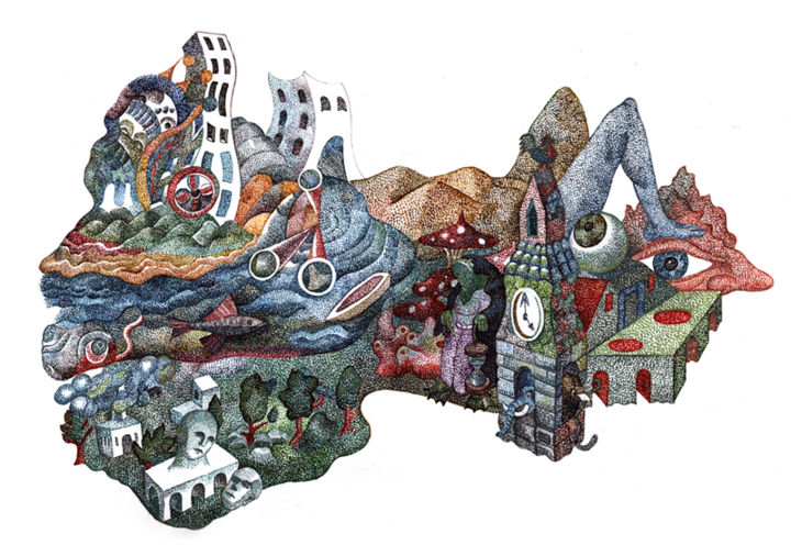 Рисунок под названием "Остров Пирроу" - Artem Suslov, Подлинное произведение искусства
